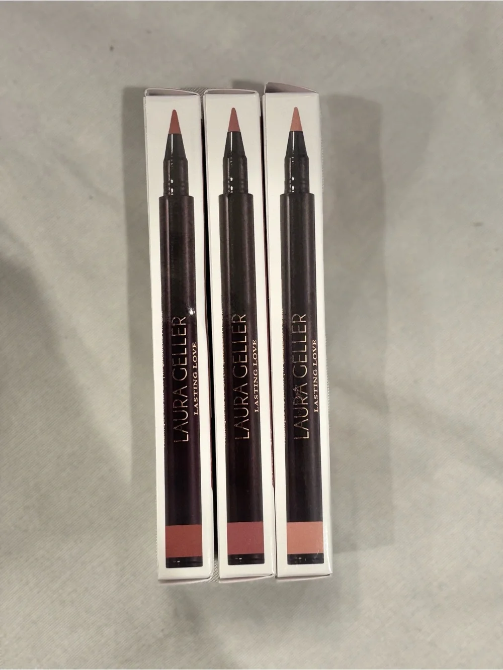 Laura Geller Lasting Love Longwear Lip Color Set NIB Mauve Buff Ginger